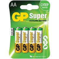 Батарейка Gp Super Alkaline AA LR6, 1.5В, алкалиновые, 4шт/уп