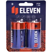 Батарейка Eleven D LR20, алкалиновая, 2шт/уп