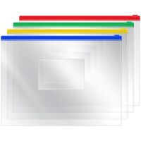 Пластиковая папка на молнии Officespace прозрачная, А5, 120мкм