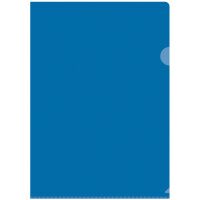 Папка-уголок Officespace синяя прозрачная, А4, 100мкм