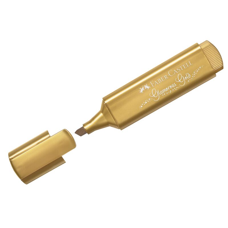 фото: Текстовыделитель Faber-Castell TL 46 Metalliс мерцающий золотой, 1-5мм
