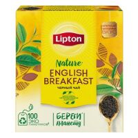 Чай Lipton English Breakfast, черный, 100 пакетиков