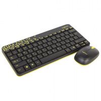 Набор беспроводной LOGITECH Wireless Combo MK240, клавиатура, мышь 2 кнопки + 1 колесо-кнопка, чёрно