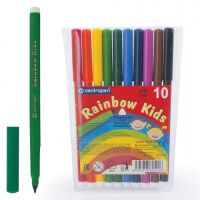 Фломастеры для рисования Centropen Rainbow Kids 10 цветов, смываемые