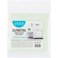 Салфетки для уборки Vega, бамбуковое волокно, 30*30см., 3шт.