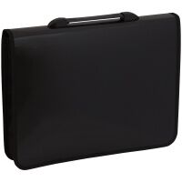 Папка-портфель Officespace черная, А4+, 1 отделение, пластик
