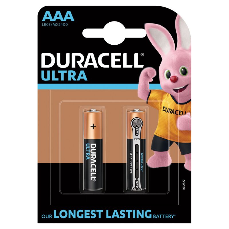 фото: Батарейка Duracell Ultra Power AAA LR03, 1.5В, алкалиновая, 2BL, 2шт/уп