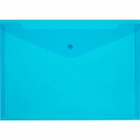 Папка-конверт на кнопке Attache КНК 150 синяя прозрачная, А4, 10шт/уп