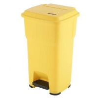 Контейнер для мусора Vileda Professional Гера 60л, с педалью и крышкой, желтый, 137754