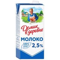 Молоко Домик В Деревне 2.5%, 950г, ультрапастеризованное