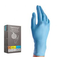 Перчатки нитриловые Benovy Nitrile Chlorinated р.S, 6г, голубые, 100 пар