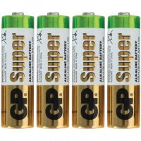Батарейка Gp Super Alkaline AA LR6, 1.5В, алкалиновые, 4шт/уп, эконом