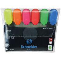 Текстовыделитель Schneider Job набор 6 цветов, 1-5мм, скошенный наконечник