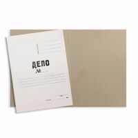 Папка-обложка картонная Дело белая, А4, 280г/м2, без механизма, мелованная, 10шт/уп