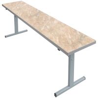 Скамья для стола обеденного Мета Мебель, 2-местная, 1200*320*460, каркас серый, ДСП/пластик мрамор