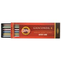 Грифели цветные для цанговых карандашей Koh-I-Noor 'Gioconda', 5,6мм, металлик ассорти, 6шт., пласти