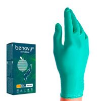 Перчатки нитриловые Benovy Nitrile MultiColor р.S, 7.6г, зеленые, 50 пар НДС20%