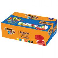 Гуашь BIC 'Kids', 6 цветов по 20 мл, без кисти, картонная упаковка, 947714