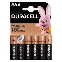 Батарейка Duracell Basic AA LR6, 1.5В, алкалиновые, 6шт/уп