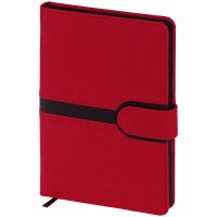 Ежедневник недатированный Officespace Denim красный, А5, 136 листов, иск. кожа