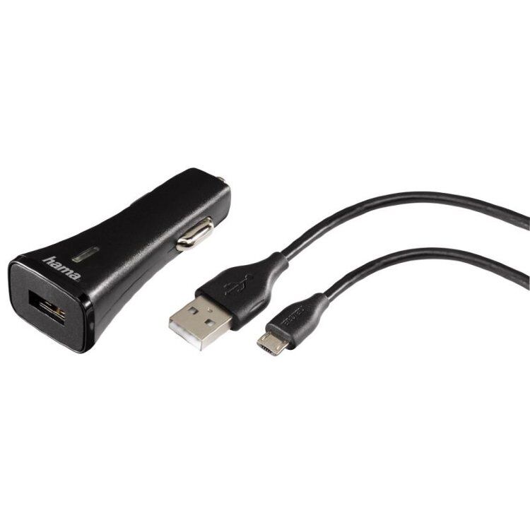 фото: Автомобильное зар./устр. Hama The Qualcomm Quick Charge 2.0 2A универсальное кабель microUSB черный