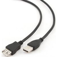 Кабель USB 2.0 AM/AF, 4.5 м, поз.р, экр, Cablexpert, чер, CCP-USB2-AMAF-15C