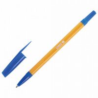 Ручка шариковая STAFF 'Basic Orange BP-03', СИНЯЯ, корпус оранжевый, узел 1 мм, линия письма 0,5 мм,