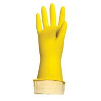 Перчатки латексные Paclan Professional р.M, желтые, с х/б напылением