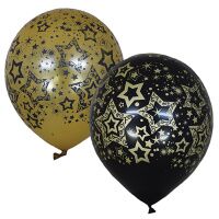 Воздушные шары,  25шт, М12/30см, ПатиБум 'Голливуд Black&Gold'