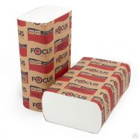 Бумажные полотенца Focus Extra 5041537, листовые, Z-сложение, 200шт, 2 слоя, белые
