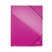 Пластиковая папка на резинке Leitz Wow розовая, A4, до 150 листов, 45990023