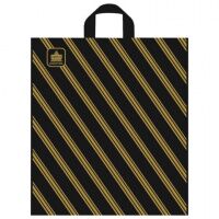 Пакет с петлевой ручкой Тико-Пластик Золотая полоса ПНД, 40х44см, 43мкм, с рисунком
