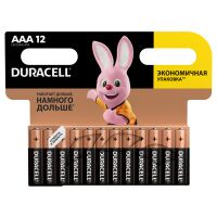 Батарейка Duracell Basic AAA LR03, 1.5В, алкалиновая, 12шт/уп