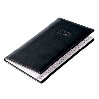Телефонная книга Brunnen Софт А6, черная, 48 листов, кожзам
