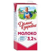 Молоко Домик В Деревне 3.2%, 950г, ультрапастеризованное
