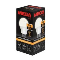 Лампа светодиодная Mega E27 7W 3000K  груша