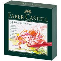 Набор капиллярных ручек Faber-Castell 'Pitt Artist Pen Brush' ассорти, 24шт., студийная коробка