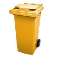 Контейнер-бак для мусора на колесах Iplast 240л, желтый, с крышкой, 24.C29