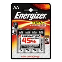Батарейка Energizer Max АА LR6, 1.5В, алкалиновые, 4шт/уп