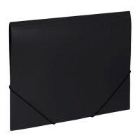Пластиковая папка на резинке Brauberg Office черная, А4, до 300 листов