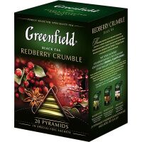 Чай Greenfield Redberry Crumble (Рэдберри Крамбл), черный, в пирамидках, 20 пакетиков