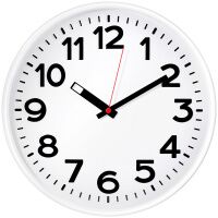 Часы настенные Troyka белые, d=30см, круглые, белая рамка