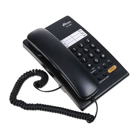 фото: Телефон RITMIX RT-330 black, быстрый набор 3 номеров, мелодия удержания, черный, 15118350