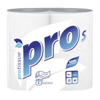 Туалетная бумага Protissue белая, 2 слоя, 4 рулона
