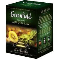 Чай Greenfield Golden Kiwi (Голден Киви), черный, в пирамидках, 20 пакетиков
