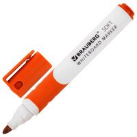 Маркер для досок Brauberg Soft оранжевый, 5 мм, резиновая вставка