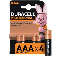 Батарейка Duracell Professional AAA LR03, алкалиновая, 4шт/уп