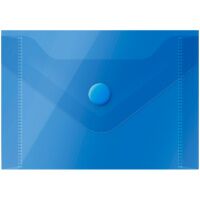 Папка-конверт на кнопке Officespace полупрозрачная синяя, А7
