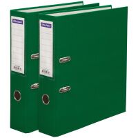 Папка-регистратор OfficeSpace, 70мм, бумвинил, с карманом на корешке, зеленая