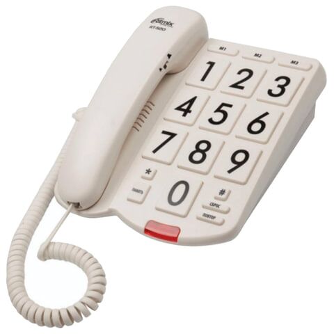 фото: Телефон RITMIX RT-520 ivory, быстрый набор 3 номеров, световая индикация звонка, крупные кнопки, сло